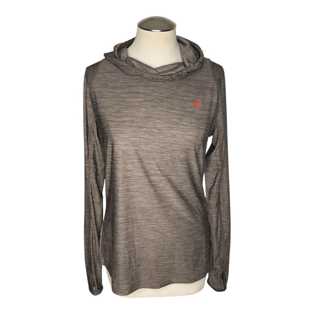 AriatTek Gray Lightweight Hoodie Long Sleeve Performance Top Size M